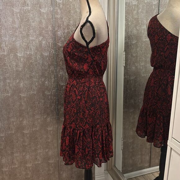 MICHAEL Michael Kors Chic One-Shoulder Red leopard print Dress, US0 - Picture 6 of 10